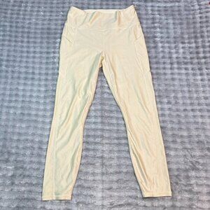 Fabletics XL Champagne Gold High Waisted Leggings w Pockets NWOT Athleisure
